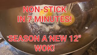 The Ultimate Pan NonStick in 7 minutes Season a new 12quot Wok [upl. by Gulgee]