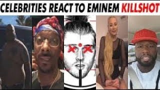 Hilarious Celebrity Reactions To EMINEM KILLSHOT Rihanna Geazy 50CentMORE [upl. by Nosnar]