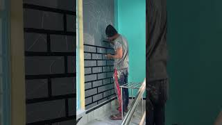 Brick wall painting design idea…wall decor easy design [upl. by Dafodil]