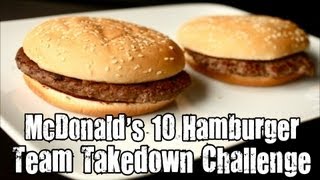 McDonalds 10 Hamburger Team Takedown Challenge [upl. by Kenway]