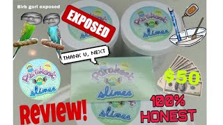 50 PARAKEET SLIMES REVIEW Hit or Marisa [upl. by Gettings]