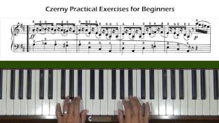 Czerny Practical Exercises for Beginners Op 599 No 51 Piano Tutorial [upl. by Hasile]