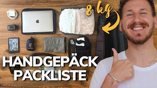 Günstig Fliegen Handgepäck packen für 1 Woche  max 8 Kilo Handgepäck Packliste [upl. by Esilahc]