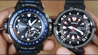 CASIO GSHOCK GWNQ10001A VS SEIKO PROSPEX SRP655K1 [upl. by Packer]