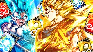 Dragon Ball Legends THE INFINITE COMBO DUO LF VEGITO AND TRANSFORMING SSJ3 GOKU ARE UNFAIR [upl. by Leahicm]