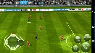 스마트폰 축구게임 FIFA14 월드클래스 바르셀로나전 [upl. by Agarhs]