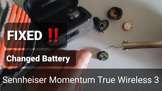 Sennheiser Momentum True Wireless 3  Left Earbud  Battery Replacement  Changed Battery [upl. by Ahsinut]