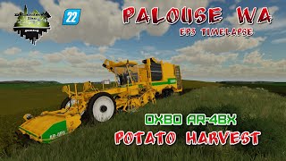 PALOUSE WA EP3 TIMELAPSE  POTATO HARVEST  OXBO AR4BX  FS22  FARMING SIMULATOR 22 [upl. by Courtney]