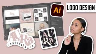 Watch Me Design a Logo Using Adobe Illustrator  Luxury Candle Brand  Creative Glow Challenge [upl. by Kirstyn]