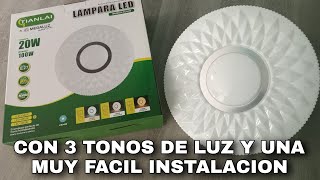 COMO INSTALAR UNA LAMPARA LED TIANLAI DE 3 TONOS [upl. by Norvan]