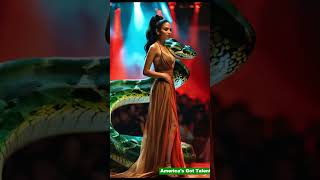 Girl dancing with Lord of the Snakes AGT fusion live agt shorts [upl. by Eelatan]