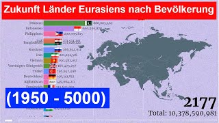 Größte Zukunft Länder Eurasiens nach Bevölkerung 1950  5000 Die Bevölkerungsreichsten Länder [upl. by Roldan]