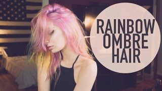 DYING MY HAIR RAINBOW OMBRE  Brittany Balyn [upl. by Namas812]