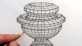 How to Draw Uccello Vase Wireframe Draw Ellipses in Perspective [upl. by Jolene415]