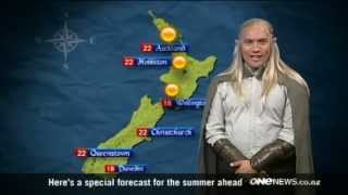 TV presenter reads New Zealands weather in Tolkiens Elvish  TVNZ Breakfast [upl. by Oballa]