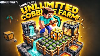 Unlimited Cobblestone Farm Tutorial  Easy amp Efficient Minecraft Cobblestone Generator [upl. by Eelrahc]