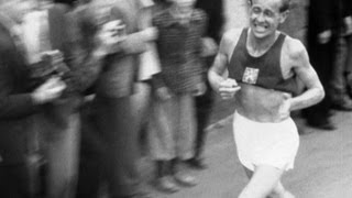 Emil Zátopek Wins 5000m 10000m amp Marathon Gold  Helsinki 1952 Olympics [upl. by Edualc]