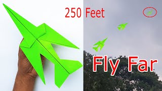 Super Fast 250 Feet How To Make Paper Airplane  world Record Paper Plane That Fly Far  Paper Toy [upl. by Lea]