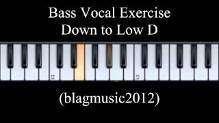 Bass Vocal Warm Up Exercise Down to Low D Special Request [upl. by Conchita558]