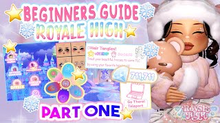 🎄2024 BEGINNERS GUILD TO ROYALE HIGH✨ PART 1  Royale High Glitterfrost [upl. by Ossy308]