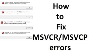 How to fix  MSVCRMSVCP 8090100110120140 errors  Tutorial [upl. by Anaitsirhc]