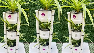 Recycle Plastic Bottles Into Beautiful Flower spider plantsplastic bottle Tiered plant stand [upl. by Burnett478]