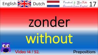 14 Prepositions  Nederlands  Engels Woorden  Dutch  English Words Engels leren spreken [upl. by Riggs918]