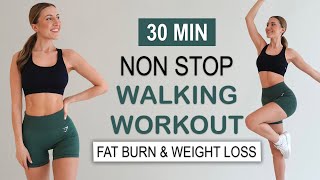 30 MIN NON STOP WALKING FAT BURN  Weight Loss Workout to the BEAT Super Fun No Repeat No Jumping [upl. by Helyn343]