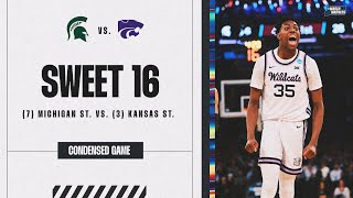 Kansas State vs Michigan State  Sweet 16 NCAA tournament extended highlights [upl. by Osgood]