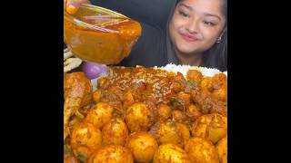 ASMR EATING SPICY CHICKEN CURRY🔥 BASMATI RICE  shorts mukbangnasmreating mukbangasmr asmr [upl. by Meer46]