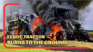 Fendt tractor completely burns to the ground 🔥 🚒🚜 [upl. by Anigal760]