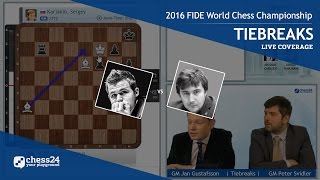 2016 FIDE World Chess Championship  Magnus Carlsen vs Sergey Karjakin  Tiebreaks [upl. by Mickie538]