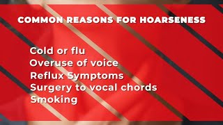 Hoarseness – What causes it and ways to help heal your voice [upl. by Lardner]