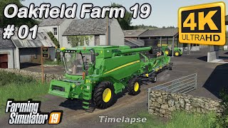 Oakfield Farm 19  Start of a New Farm  Harwesting amp Sowing  FS19 TimeLapse 01  4KUltraHD [upl. by Essie]