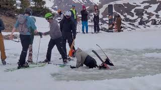 Abasin 2023 Best of Pond Skim  closing weekend [upl. by Kciderf]