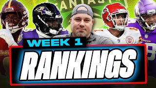 MUST USE RANKINGS for Week 1 Fantasy Football  Fantasy Football Rankings [upl. by Oeflein]