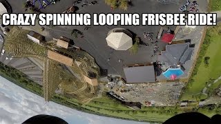 Crazy Spinning Looping Upside Down Rotator Frisbee Ride POV Tayto Park Ireland [upl. by Tsui]