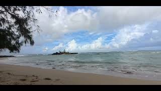 Kawela Bay with a Storm hawaii oahu relaxing sleeping wavesounds travel honoluluhawaii [upl. by Ahsened145]