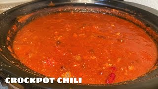 THE EASIEST CROCKPOT CHILI YOU’LL EVER MAKE❕🫘 [upl. by Ashia]