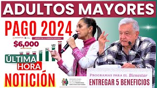 🔔PAGOS 2024 “NOTICIÓN”💥DINERO QUE ENTREGARAN A ADULTOS MAYORES 65 Y MAS 🔔 [upl. by Dusa]