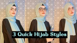 3 InstantReady Chiffon Hijab Tutorial  3 Unique Hijab Styling Ideas [upl. by Eerpud588]