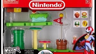 World of Nintendo Micro Land Deluxe Pack Acorn Plains Super Mario Review [upl. by Yecart]