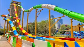 Water Slides at Al Montazah Water Park in Sharjah UAE [upl. by Elleoj186]