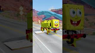 Ridiculous Cars Crossing Triple Spikes Bollard Trap amp Giant SmurfCat Slap Hand – BeamNGdrive [upl. by Ahrendt953]