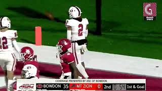 WATCH Game Highlight Bowdon 63 MT Zion 14 [upl. by Belier]