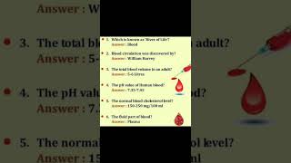 In body Blood related General knowledge Basic knowledge viralvideo viralshorts india 🇮🇳🙏 [upl. by Debra254]