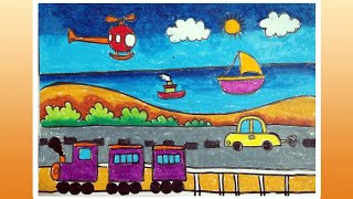 Drawing  Mode of Transport Drawing  mode of transportation for kids  transport drawing [upl. by Lori]