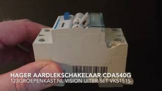 Hager AardlekSchakelaar CDA540G Vision Uitbreidingsset VKS151S [upl. by Orgalim]