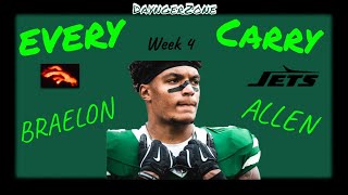 Every Carry  Jets Rookie Braelon Allen  Game 4 Broncos [upl. by Lauhsoj]