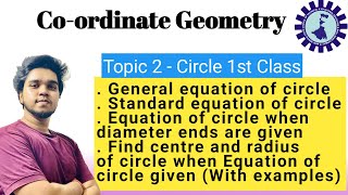 Class4  Coordinate Geometry  Topic 2  Circle  General equation of circle [upl. by Frasch161]